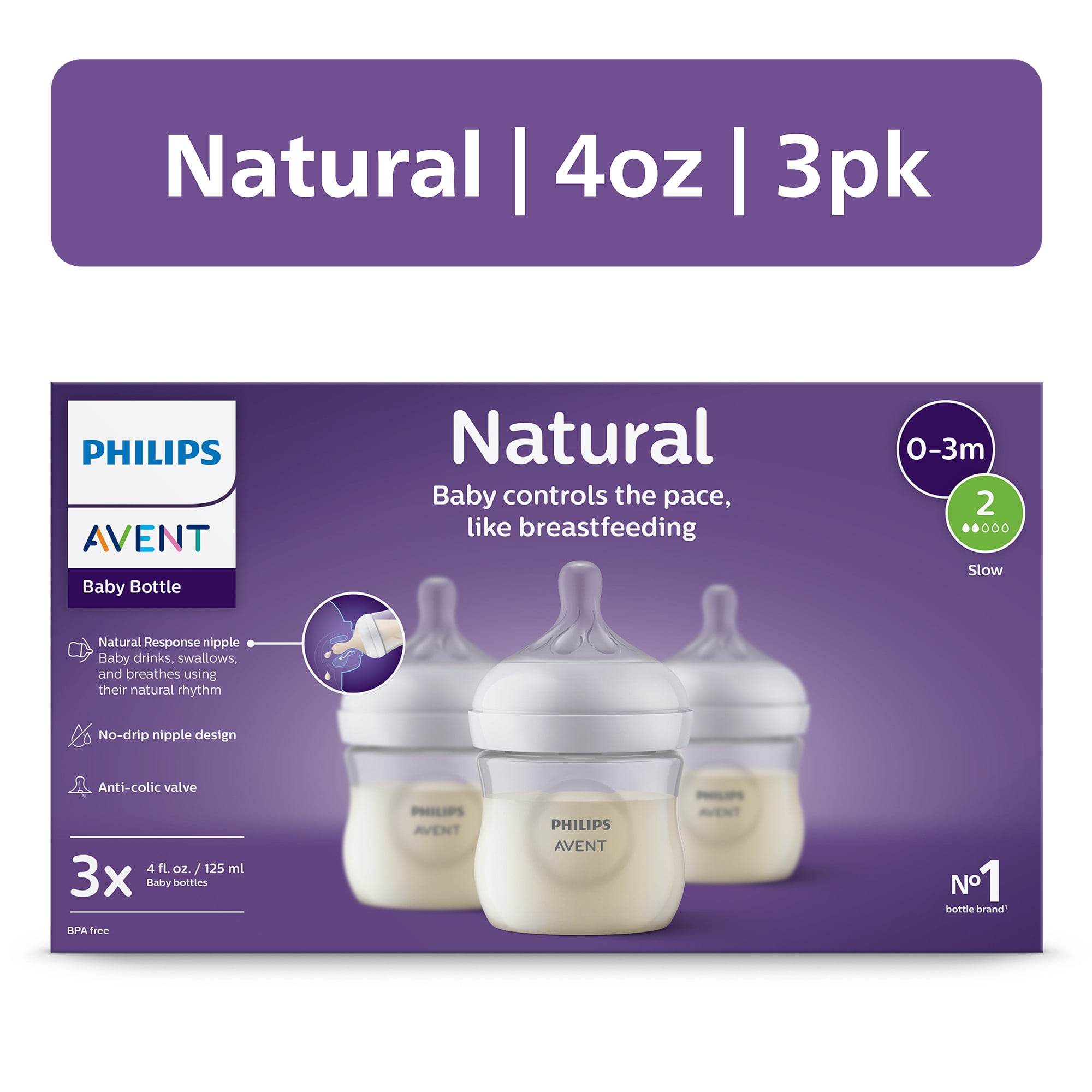 Philips Avent Natural Baby Bottle with Natural Response Nip…