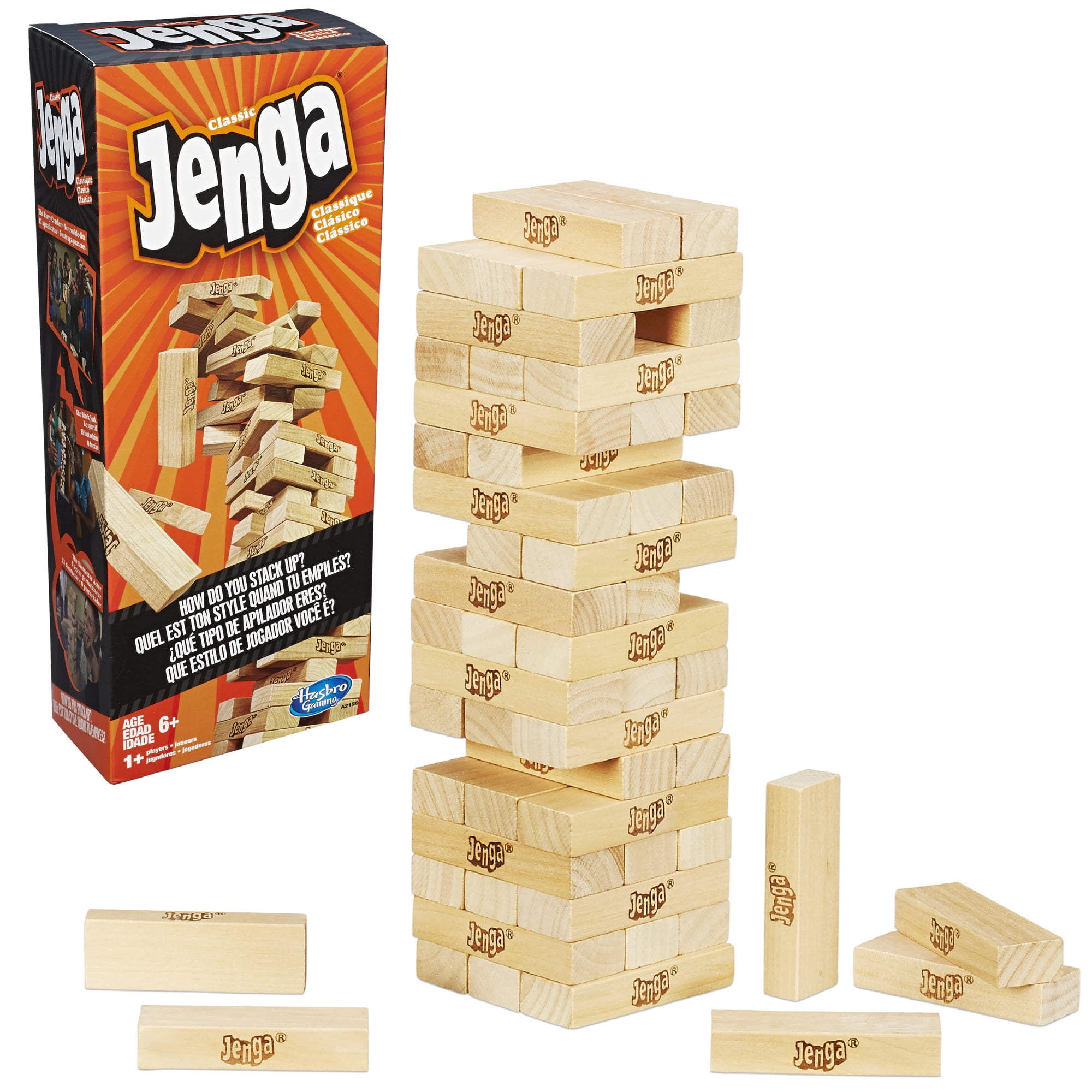 Juego Clásico de Jenga con Bloques de Madera Dura Genuinos…